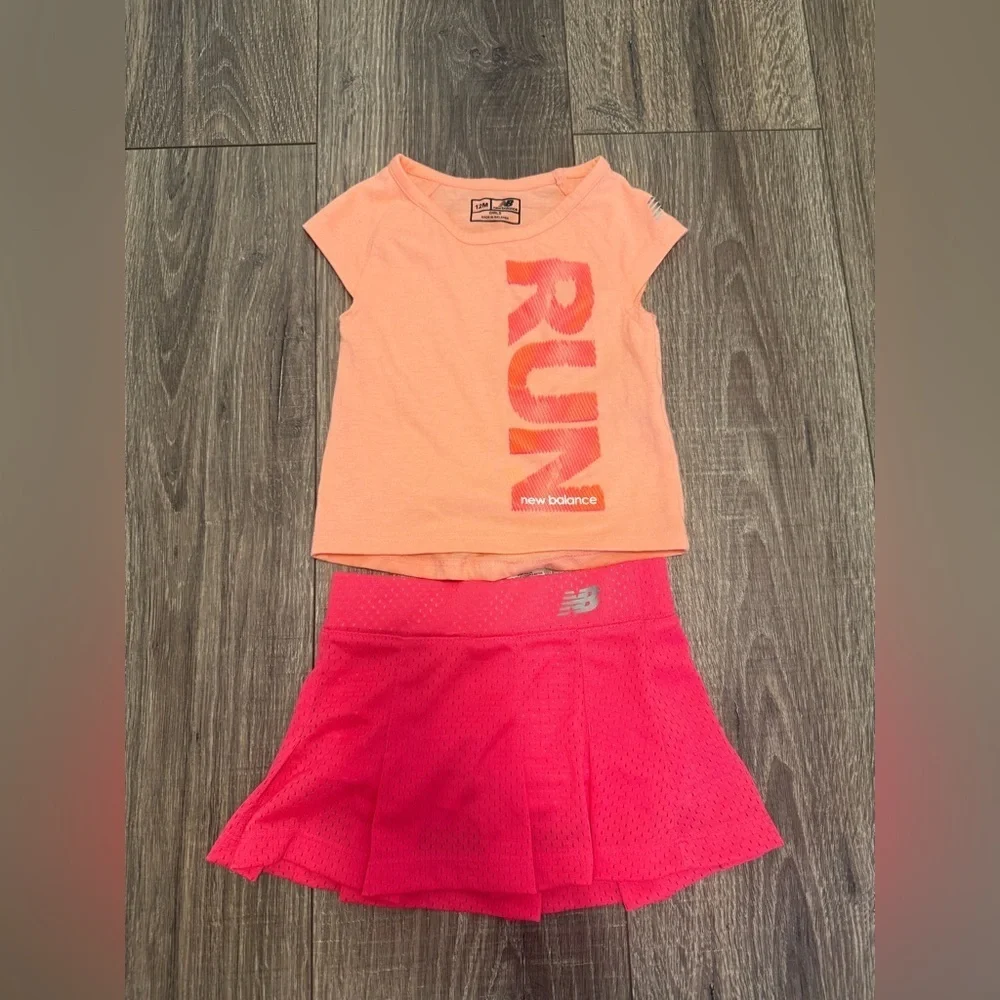 New Balance Baby Girl Tennis Matching Outfit Pink Size 12 Months